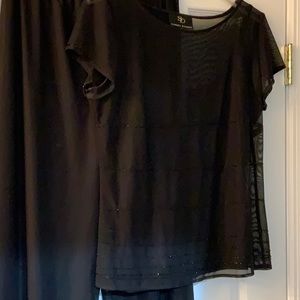 Sandra Darren special occasion black sequin outfit